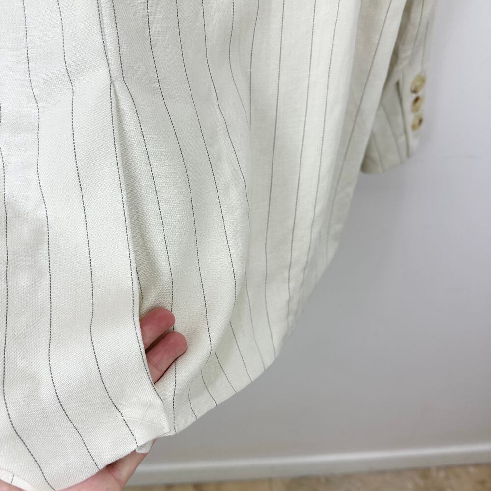 NEW Free People Crosby Blazer Jacket Oversized Linen Blend Ivory Relaxed Small - Picture 12 of 13